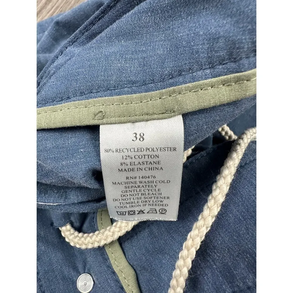 Faherty All Day Hybrid Drawstring Shorts Navy — Size 38